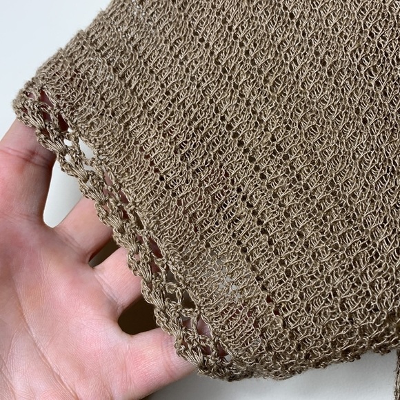 Cutter & Buck || Short Sleeve Sheer Loose Knit 3 Button Ribbon Belt Cardigan M - Picture 11 of 17